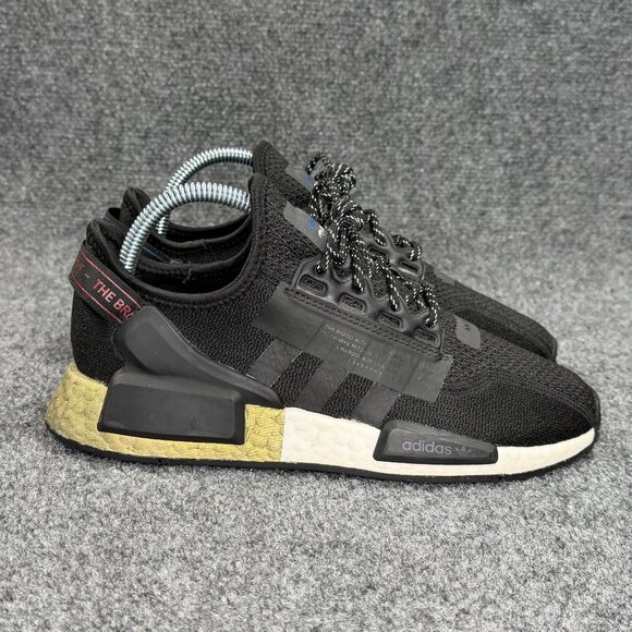 Adidas NMD R1 V2 Running Shoes Boys Size 6 Black Retro Athletic Training Sneaker - Picture 1 of 12